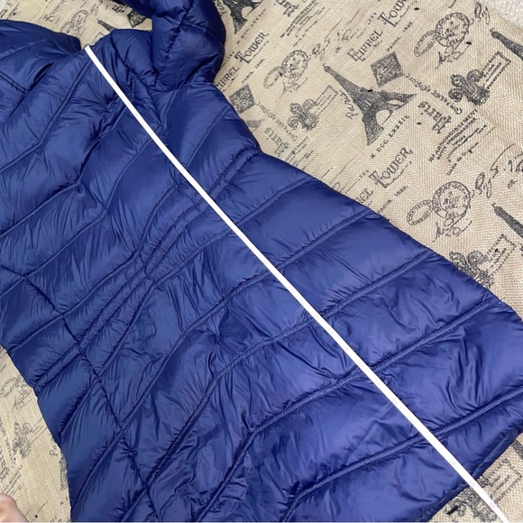 Ellen Tracy NWOT! Navy Down Hooded  Water Resist Lined Drawcord Puffer Coat - Picture 16 of 16